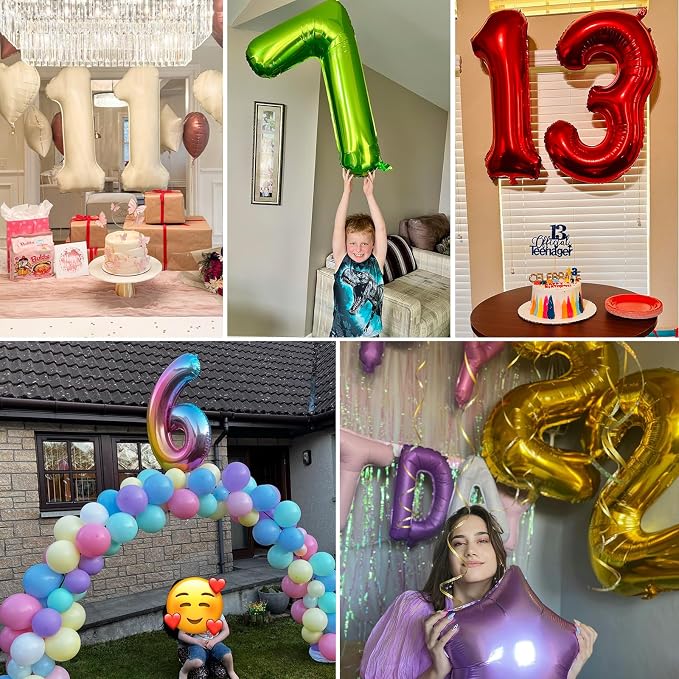 40 inch Number Balloon 0-9 Gold Large Number 10 Balloons, Digital Balloons - Image 8