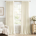 Ivory White Velvet Curtains for Nursery Back Tab, W52 x L120, Extra Back tab by StangH