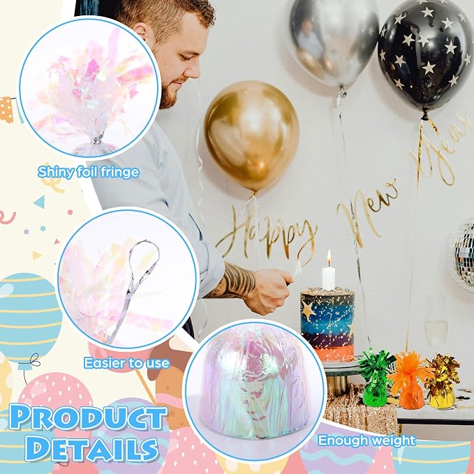 12 Pcs Balloon Weights White Metallic Anchor Balloon Holder - Image 3