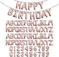 16" Rose Gold Letter Number Balloons, Happy Birthday & 2 Sets of A-Z 0-9 by Makeyourpartypop