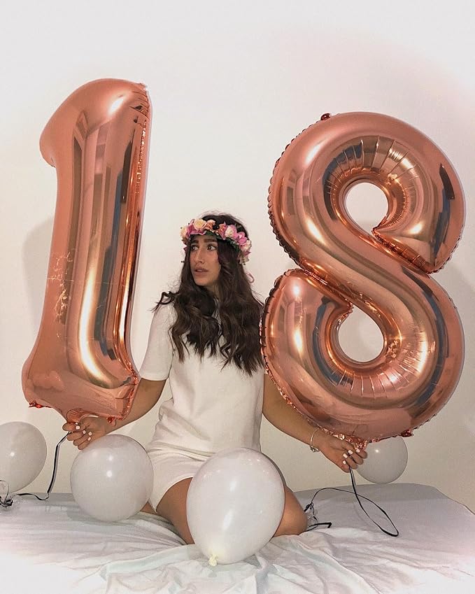40 In Rose Gold Number 7 Balloon, 7th Birthday Party Decorations - Image 7