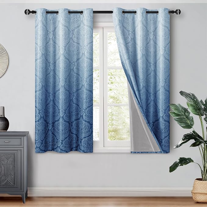 DWCN 100% Blackout Curtains for Bedroom 54 Inch Long by DWCN