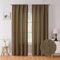 Tollpiz Linen Curtains Living Room Rod Pocket Semi Sheer Curtain Burlap Light by Tollpiz