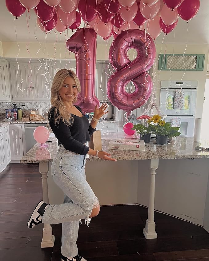 Pink 6 Balloon - Number Balloon 40 Inch, 6th Pink Birthday Decorations | Large - Image 9