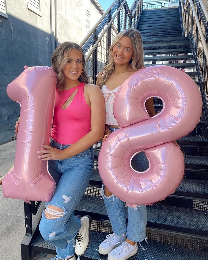 Pastel Pink Number 8 Balloon 40 Inch - Image 2