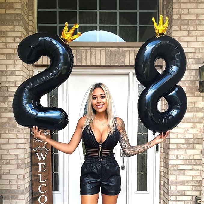 Large Number 6 Balloons, Crown Self Inflating 0-9 Set Balloons - Image 5