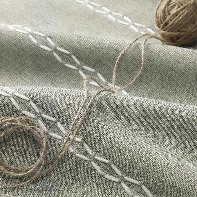 Sage Green Boho Blackout Curtains 96 Inch 2 Panels - Image 6