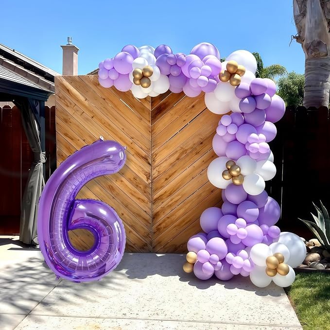 Purple 7 Balloon Number, 40 Inch Number 7 Balloon Big Purple 7 Foil Mylar - Image 3