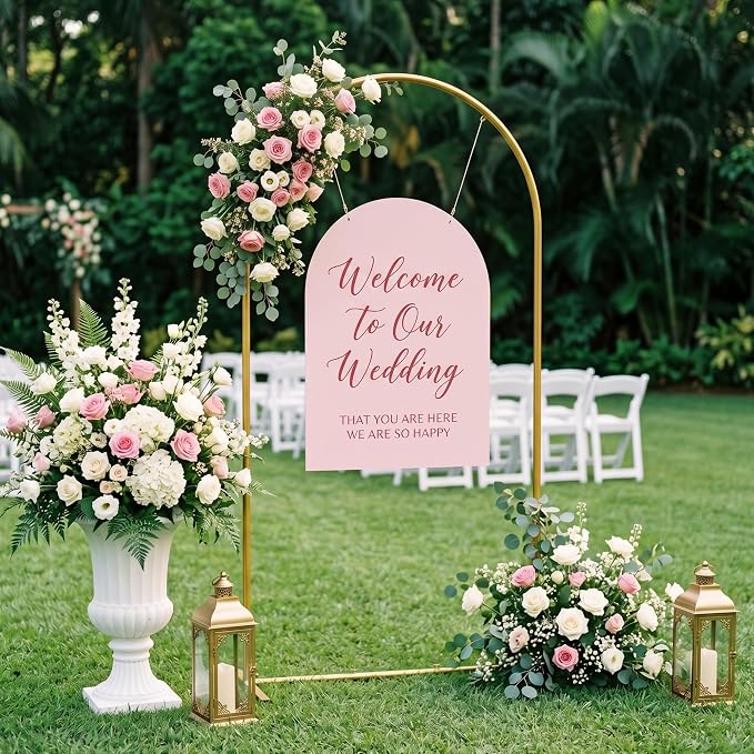 7.2FT Arch Backdrop Stand, Metal Gold Wedding Arch Frame, Balloon Arch Stand - Image 4