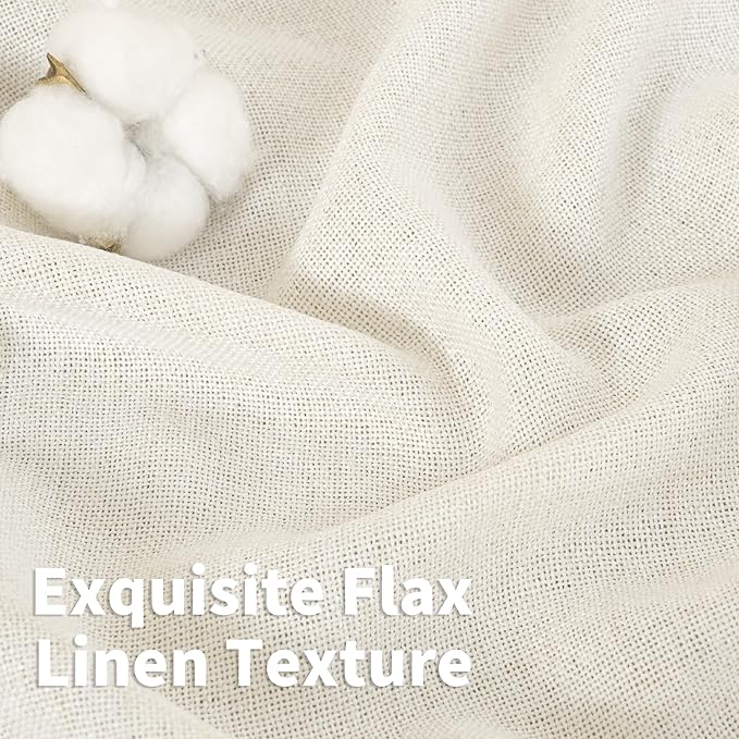 YoungsTex Ivory Linen Curtains 98 Inch Length - Image 4