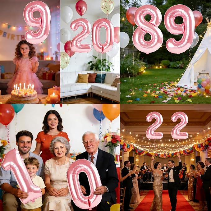 40 Inch Number 89 Balloons for 89th Birthday Party Decorations, 0-100 Jewelry - Image 7