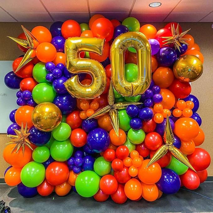 Gold 50 Number Balloons, 40 Inch Giant Number 50 Balloons Foil Mylar Helium - Image 4