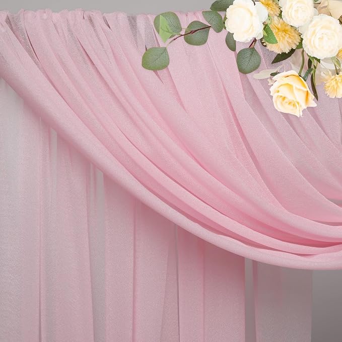 Wedding Arch Draping Fabric Backdrop Drapes 4 Panels, Blush Pink | 28.7"x20FT - Image 4