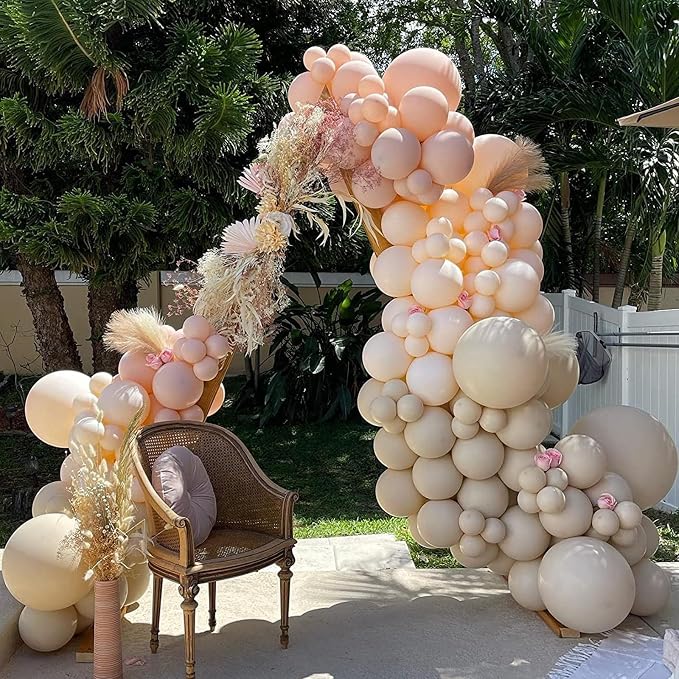 PartyWoo White Balloons 100pcs Sand White Beige Cream Ivory Boho Neutral | - Image 8