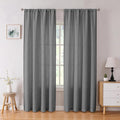 Tollpiz Linen Curtains Living Room Rod Pocket Semi Sheer Curtain Burlap Light by Tollpiz