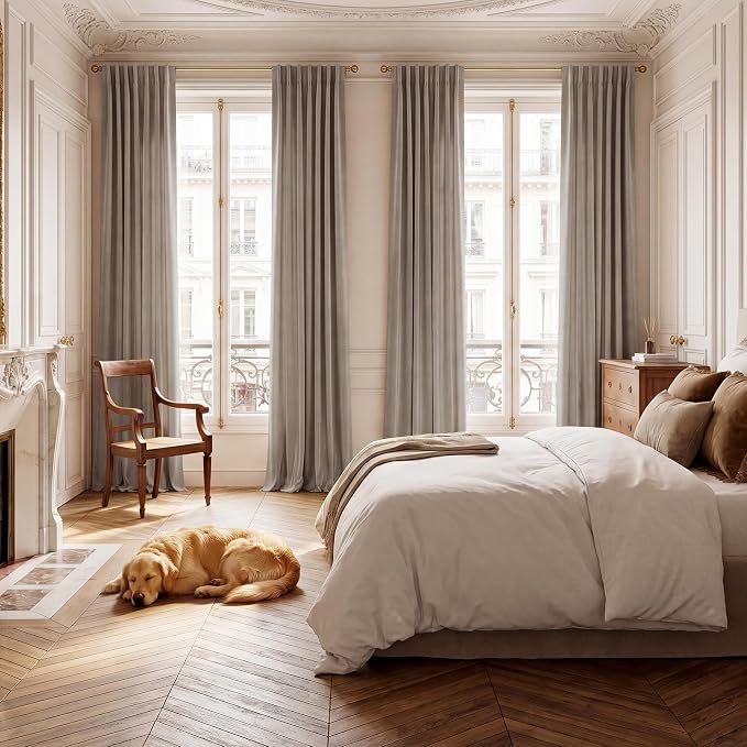 Camel Beige Velvet Curtains for French Door Decor, Light Blocking, Summer Heat - Image 8