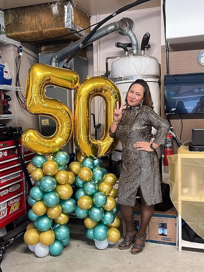 Number 4 Balloons 40 Inch Gold Balloon Birthday Decorations - Image 3