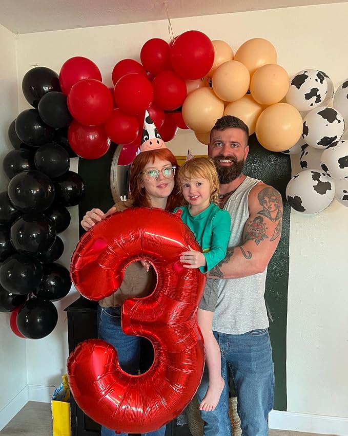 1 Balloon - Red Birthday Number Balloons, 40 Inch Decorations Men Women | Red - Image 8