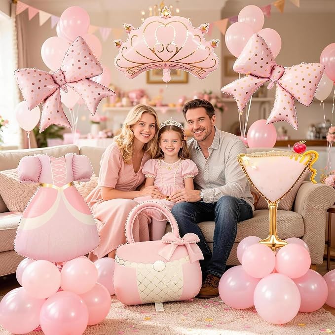 Pink Crown Mylar Balloon for Girls Birthday, Princess Party Decorations Party - Image 6
