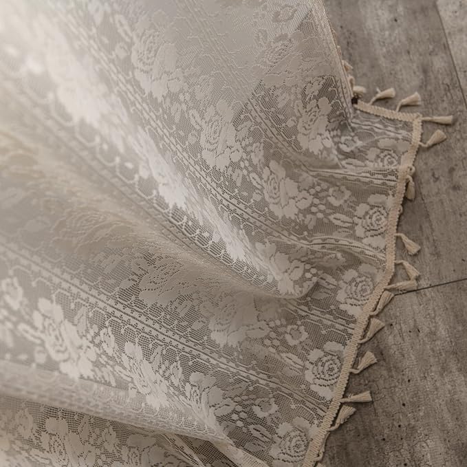 Sutuo Home Boho Sheer Curtains for Nursery Bedroom Kitchen, Bohemian Lace - Image 4