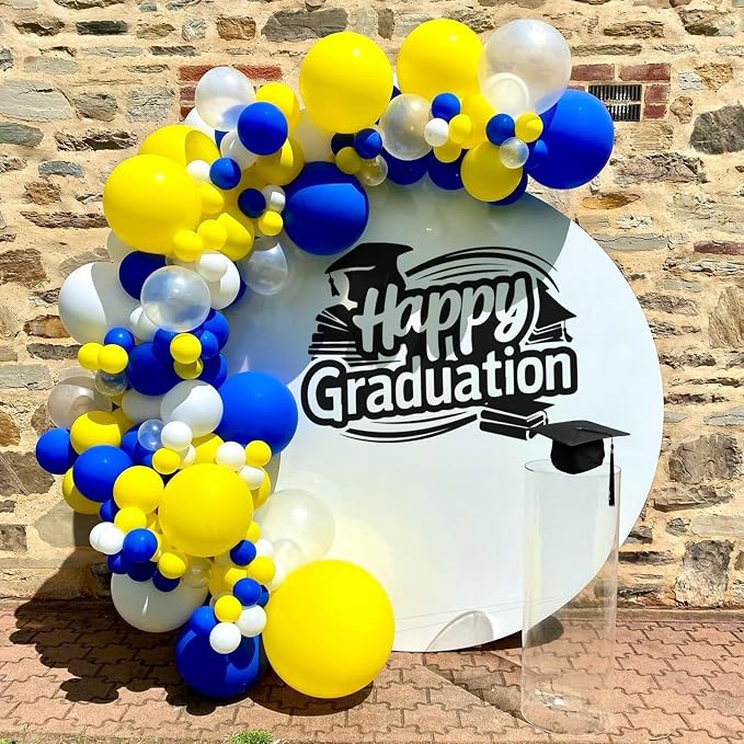 Yellow Blue Balloons, 12 Inches Blue Yellow White Balloons - Image 4