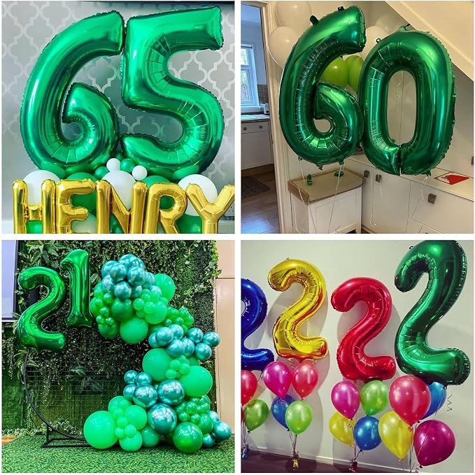 Number 30 Dark Green Balloons 40 Inch Giant Green 30 Numer Foil Helium Balloons - Image 5