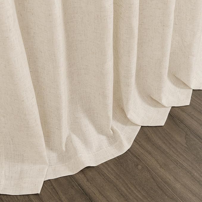 108 Inch Long Curtains for Living Room Cream Beige Linen Modern Farmhouse Decor - Image 9