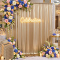50x10ft Shimmer Champagne Gold Sequin Backdrop Curtain by LeegleriTableSkirt