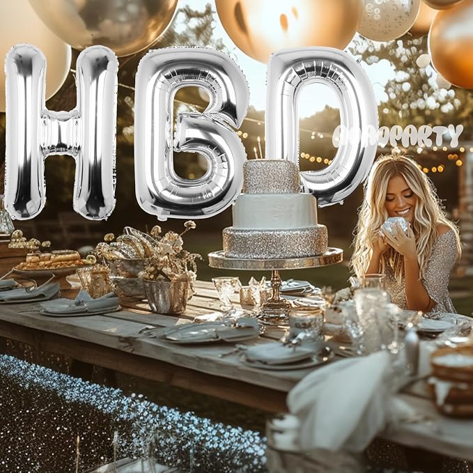 Letter Balloons Silver 40 Inch R Large Big Foil Mylar Balloon | - Image 3