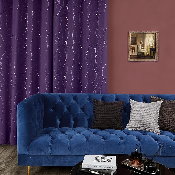 Deconovo Living Room Curtains 63 Inches Long, Thermal Insulated, Room Darkening - Image 3