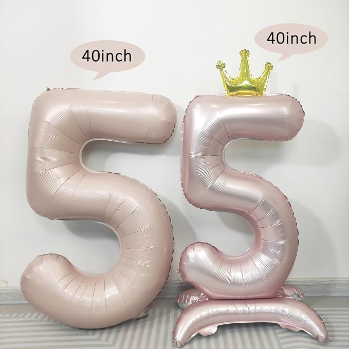 Pink Crown Number 0 Balloon Standing Pink Princess digital 0 Foil Balloon | - Image 4