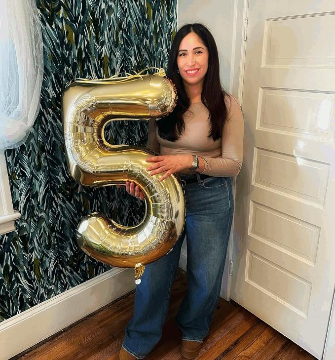 1 Balloon - Champagne Gold Birthday Number Balloons, 40 Inch Decorations | - Image 9
