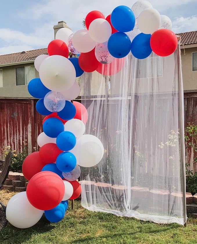 Voircoloria 66pcs Red White Blue Latex Party Balloons, 12inch | - Image 3