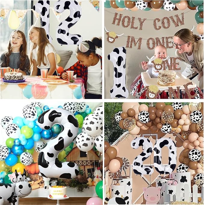 Cow Print Number Balloons, Large Foil Number 0 Balloon 40 Inch Cow Balloon - Image 5