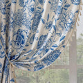 F-CHU Blue Curtains for Bohemian 90 Inch Length French Country Floral Drapes by F-CHU