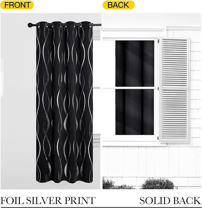 NICETOWN Black Out Curtains 54 inches Long - Image 6