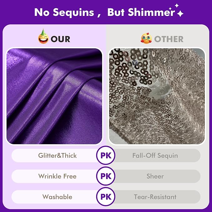 30ftx10ft Shimmer Purple Sequin Backdrop Curtain - Image 4