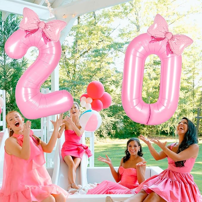 Pink 10 balloon number Pink Birthday Decorations - Image 6