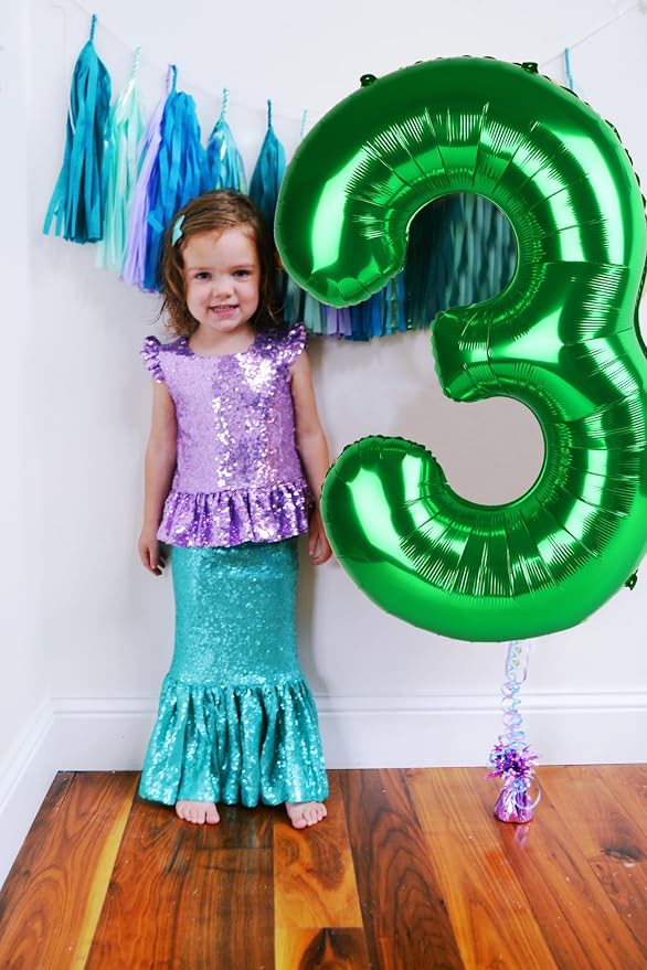 Number 7 Balloons Birthday Decorations, 40In Green Balloons - Image 5