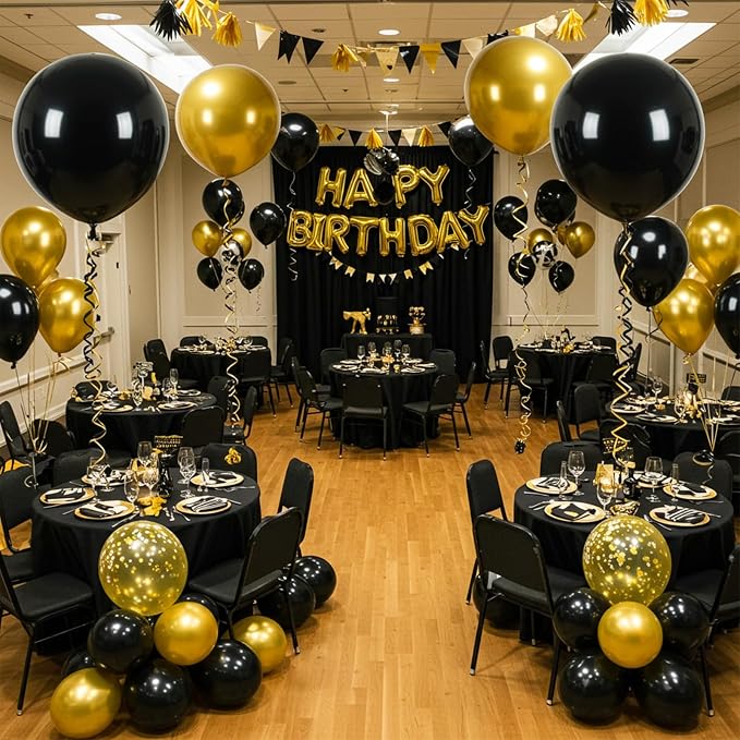 TONIFUL 500 Yards Black and Gold Curling Ribbon Balloon String | Balloon - Image 6