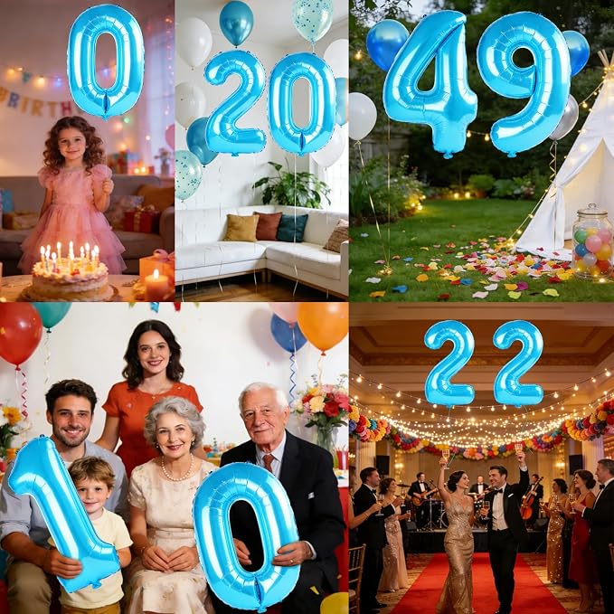40 Inch Number 49 Balloons for 49th Birthday Party Decorations, 0-100 Jewelry - Image 7