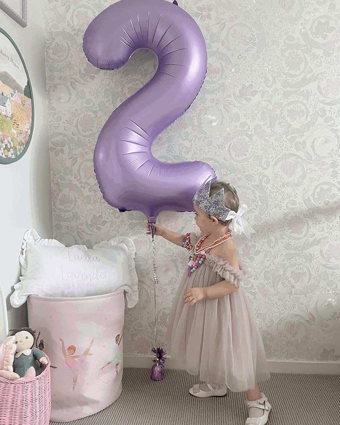 4 Balloon - Lilac Birthday Number Balloons, 40 Inch Decorations Men Women | - Image 8