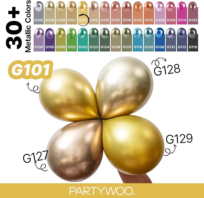 PartyWoo Gold Balloons 120pcs Different Sizes of 18 12 10 5 Inch | Balloons - Image 4