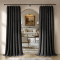 Beauoop Velvet Curtains for Bedroom Living Room Black 52x96 2 Panels | Soft by Beauoop