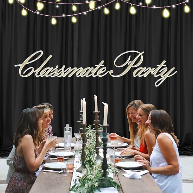 Black Backdrop Curtains for Parties - 10ft x 8ft Party Photo Background Curtain - Image 5