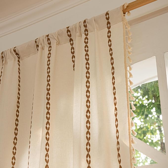 Sutuo Home Boho Farmhouse Curtains 72 Inches Long - Image 4