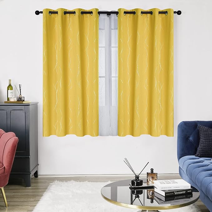 Deconovo Living Room Curtains 54 Inches Long, Thermal Insulated, Room Darkening - Image 2