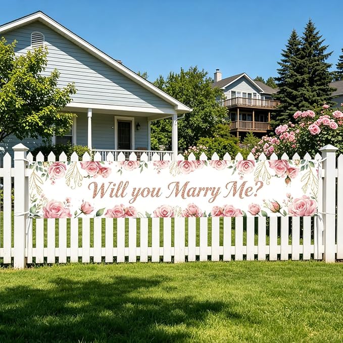 Will You Marry Me Banner Wedding Decor Banner Marriage Proposal Decorations | - Image 6