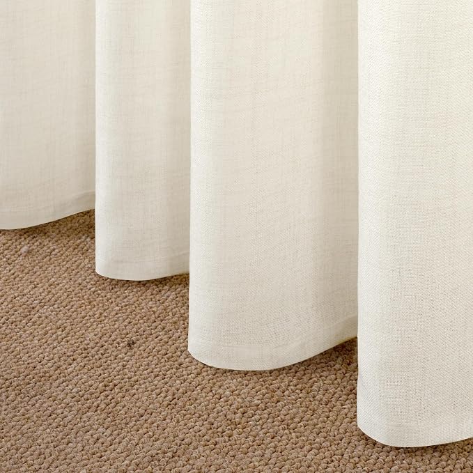YoungsTex Ivory Linen Curtains 72 Inch Length - Image 8