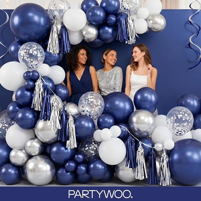 PartyWoo Navy Blue Balloons 127pcs Dark Blue Color 36 18 12 10 5 Inch | 36 18 - Image 5